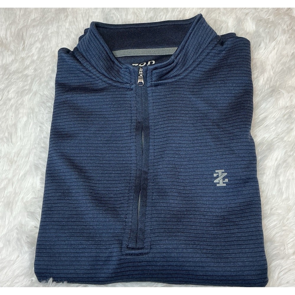 Izod Golf with Hydra Shield Men's Lg 1/2 Zipper Striped sweater Vest